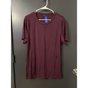 Kit and Ace Shirt Mens Sz M Maroon Crewneck Short Sleeve Plain Solid Basic